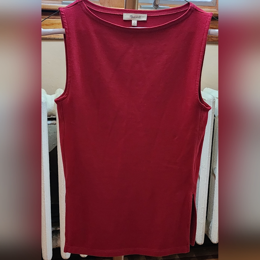 MADEWELL SLEEVELESS COTTON/ELADTANE TANK SIZE S NWT CCO!